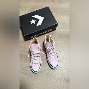 Converse Pink Low-Top Canvas Sneakers with White Accents